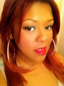 Same look with red lips...