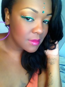 Rhinestones on the outer corner