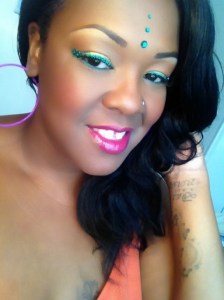 Rhinestones and liner 