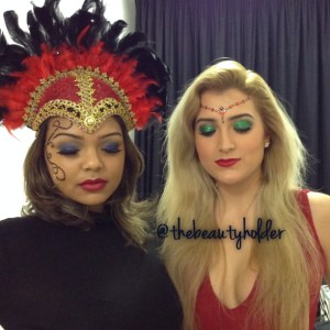 Lauren and Amina on set