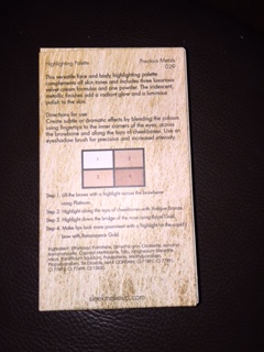 Sleek Highlighting Palette (back)